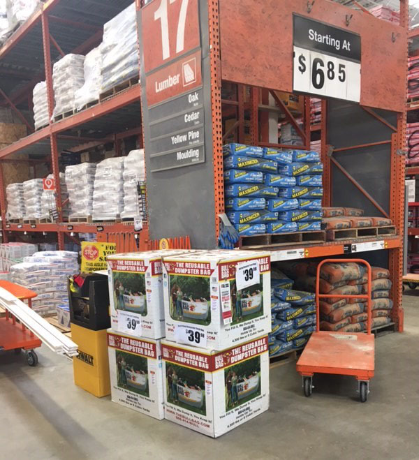 BullBag Dumpster Bag Launches in Houston, Texas Home Depot stores to aid in the cleanup and response time for Hurricane Harvey